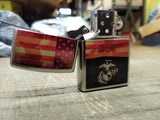 Vtg Unfired 2016 Zippo Cigarette Lighter US Marine Corp Flag and Crest Made USA!