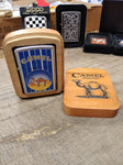 1999 Zippo Cigarette Lighter Camel Desert Circle Blue Stripe Since 1913 Wood Box