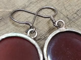 Vtg 925 Sterling Silver Dangle Earrings with Carnelian? and Garnet? Beautiful!