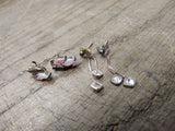 Vtg 2 Pair 925 Sterling Silver Stud & Dangle Earrings with Opal? Sapphire? Nice!