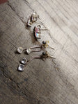 Vtg 2 Pair 925 Sterling Silver Stud & Dangle Earrings with Opal? Sapphire? Nice!