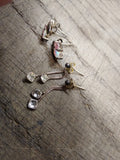Vtg 2 Pair 925 Sterling Silver Stud & Dangle Earrings with Opal? Sapphire? Nice!