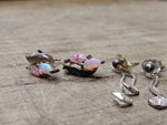 Vtg 2 Pair 925 Sterling Silver Stud & Dangle Earrings with Opal? Sapphire? Nice!