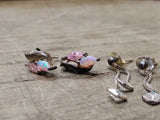 Vtg 2 Pair 925 Sterling Silver Stud & Dangle Earrings with Opal? Sapphire? Nice!