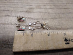Vtg 2 Pair 925 Sterling Silver Stud & Dangle Earrings with Opal? Sapphire? Nice!