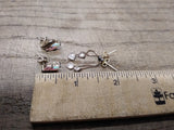 Vtg 2 Pair 925 Sterling Silver Stud & Dangle Earrings with Opal? Sapphire? Nice!
