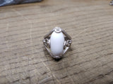 Vtg 925 Anthony Nak White Milk Glass Size 7 Ring Made In Mexico Beautiful!