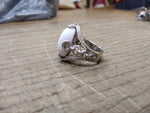Vtg 925 Anthony Nak White Milk Glass Size 7 Ring Made In Mexico Beautiful!