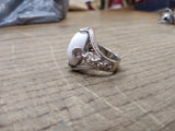 Vtg 925 Anthony Nak White Milk Glass Size 7 Ring Made In Mexico Beautiful!