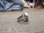 Vtg 925 Anthony Nak White Milk Glass Size 7 Ring Made In Mexico Beautiful!