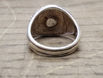 Vtg 925 Sterling Silver Right Facing Cameo w/Marcasites Size 9 Ring Very Nice!