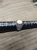 Vtg 925 Sterling Silver Right Facing Cameo w/Marcasites Size 9 Ring Very Nice!