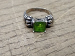 Vtg 925 Sterling Silver Green Peridot Size 8 Ring Very Nice!