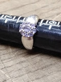 Vtg 925 Sterling Silver with 9 Amethyst Stones Size 8.25 Ring Beautiful!