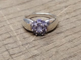 Vtg 925 Sterling Silver with 9 Amethyst Stones Size 8.25 Ring Beautiful!