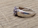 Vtg 925 Sterling Silver with 9 Amethyst Stones Size 8.25 Ring Beautiful!