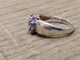 Vtg 925 Sterling Silver with 9 Amethyst Stones Size 8.25 Ring Beautiful!