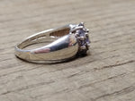 Vtg 925 Sterling Silver with 9 Amethyst Stones Size 8.25 Ring Beautiful!