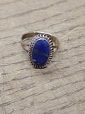 Vtg Unmarked 925 Sterling Silver Sodalite Stone Size 8.50 Ring Tested Very Nice!
