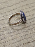Vtg Unmarked 925 Sterling Silver Sodalite Stone Size 8.50 Ring Tested Very Nice!