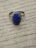 Vtg Unmarked 925 Sterling Silver Sodalite Stone Size 8.50 Ring Tested Very Nice!