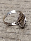 Vtg Unmarked 925 Sterling Silver Sodalite Stone Size 8.50 Ring Tested Very Nice!