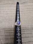 Vtg 925 Sterling Silver Lapis Lazuli Stone Size 7.75 Poison Ring Tested Nice!