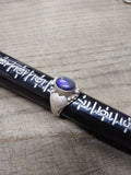 Vtg 925 Sterling Silver Lapis Lazuli Stone Size 7.75 Poison Ring Tested Nice!