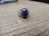 Vtg 925 Sterling Silver Lapis Lazuli Stone Size 7.75 Poison Ring Tested Nice!