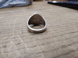 Vtg 925 Sterling Silver Lapis Lazuli Stone Size 7.75 Poison Ring Tested Nice!