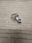 Vtg 925 Sterling Silver Lapis Lazuli Stone Size 7.75 Poison Ring Tested Nice!