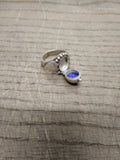 Vtg 925 Sterling Silver Lapis Lazuli Stone Size 7.75 Poison Ring Tested Nice!