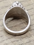 Vtg 925 Sterling Silver Lapis Lazuli Stone Size 7.75 Poison Ring Tested Nice!
