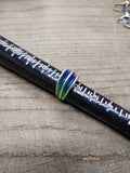 Vtg 925 Sterling Silver Modernist Blue/Green Enamel Size 6.5 Ring Tested Nice!