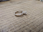 Vtg 925 Sterling Silver CZ Solitaire Stone Size 7 Ring Tested Nice!