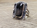 Vtg 925 Sterling Silver Montana Agate Stone Size 5.5 Ring Tested Very Nice!