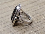 Vtg 925 Sterling Silver Montana Agate Stone Size 5.5 Ring Tested Very Nice!