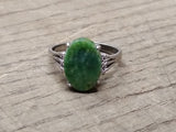 Vtg 925 Sterling Silver Green Jade Stone Size 9.25 Ring Tested Very Nice!