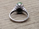 Vtg 925 Sterling Silver Green Jade Stone Size 9.25 Ring Tested Very Nice!