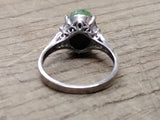 Vtg 925 Sterling Silver Green Jade Stone Size 9.25 Ring Tested Very Nice!