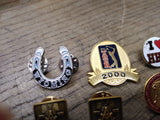 Vtg 20 Pc Hat Lapel Pin Jewelry Lot Wyoming Masonic PGA Tour College USA Flag!