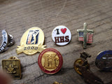 Vtg 20 Pc Hat Lapel Pin Jewelry Lot Wyoming Masonic PGA Tour College USA Flag!
