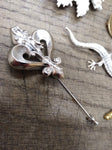 Vtg 7 Pc Brooch Pin Jewelry w/Rhinestones Lot Crown Trifari Pastelli Roman Monet