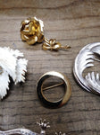 Vtg 7 Pc Brooch Pin Jewelry w/Rhinestones Lot Crown Trifari Pastelli Roman Monet