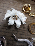 Vtg 7 Pc Brooch Pin Jewelry w/Rhinestones Lot Crown Trifari Pastelli Roman Monet
