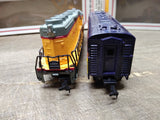Vtg 2 Pc HO Bachmann Diesel Locomotive Lot Chessie Union Pacific Parts Repair