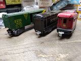 Vtg 3 Pc Marx O Gauge Lithograph Box Car Tender Caboose Repair Lot