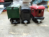 Vtg 3 Pc Marx O Gauge Lithograph Box Car Tender Caboose Repair Lot