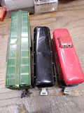 Vtg 3 Pc Marx O Gauge Lithograph Box Car Tender Caboose Repair Lot