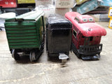 Vtg 3 Pc Marx O Gauge Lithograph Box Car Tender Caboose Repair Lot